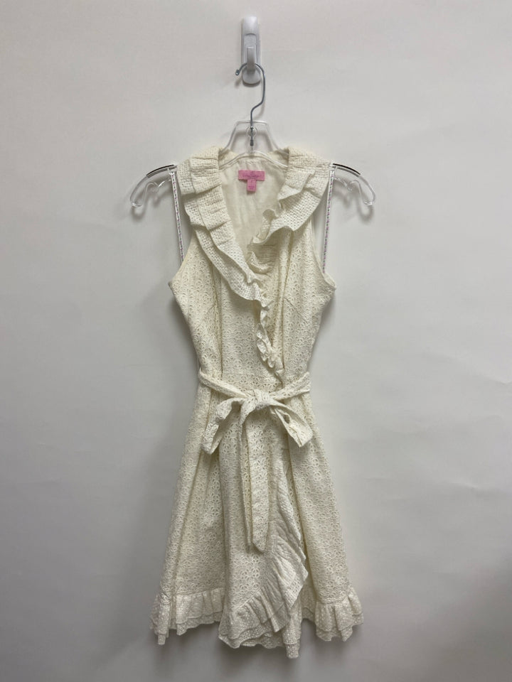 LILLY PULITZER Size 2 Ivory Sleeveless Eyelet Ladies Dress