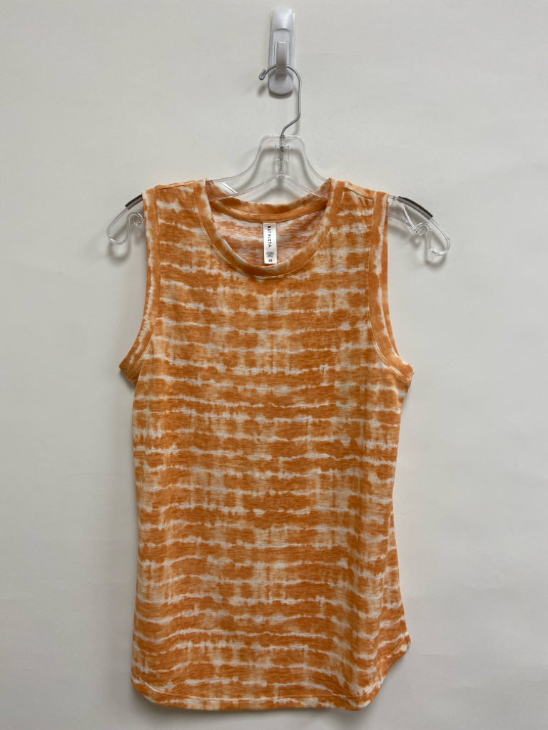 Athleta Size XS Orange White Tie Dye Sleeveless Athletic Top
