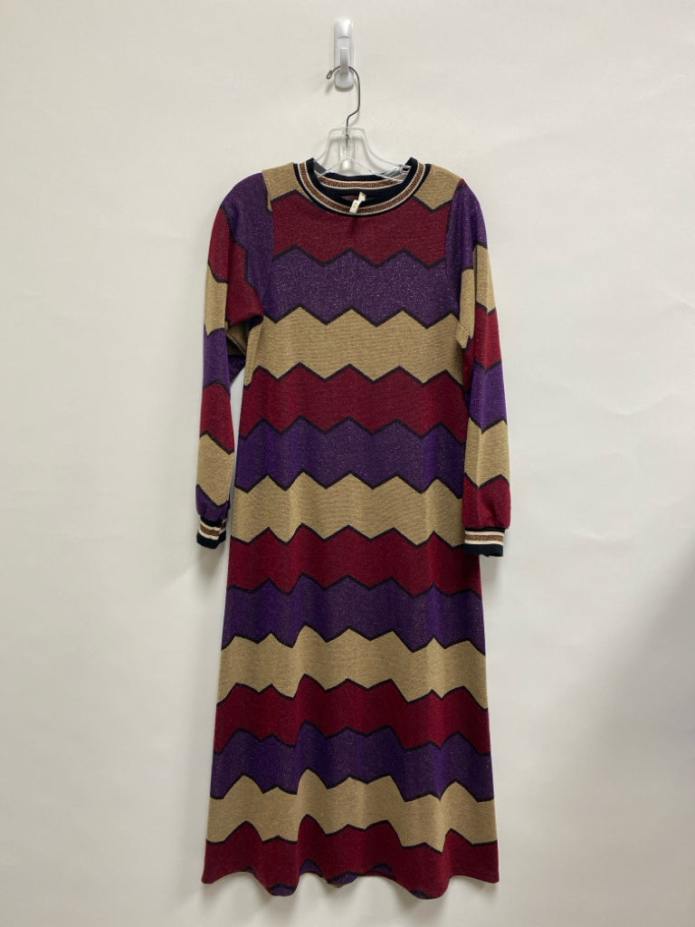 Size S Purple Tan/Red Striped Ladies Dress