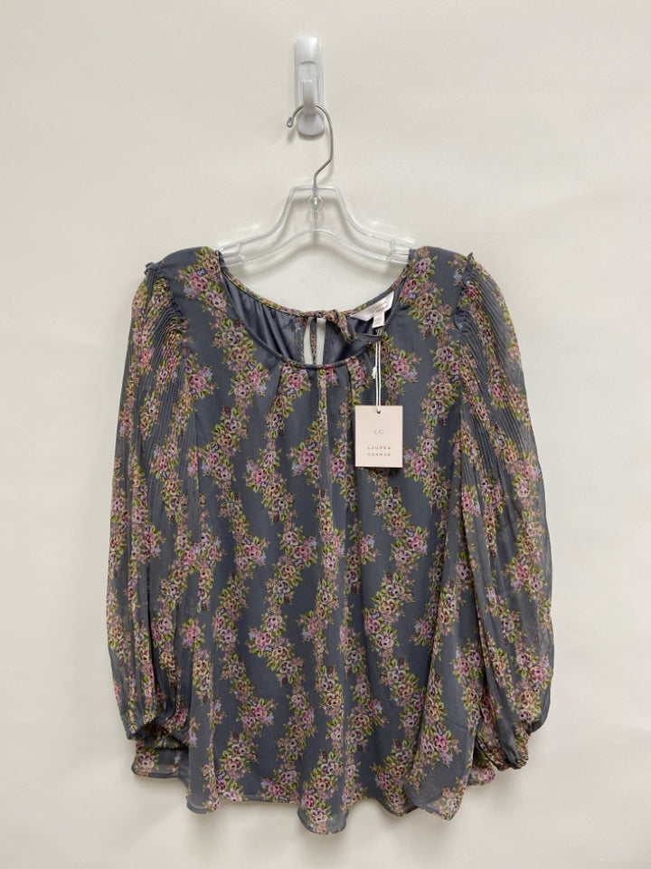 NWT Lauren Conrad Size XXL Gray Pink/Green Floral Plus Size Top