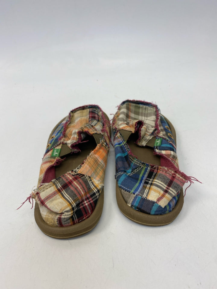 Sanuk SIZE 2 Multi-Color Plaid Fabric Boy&