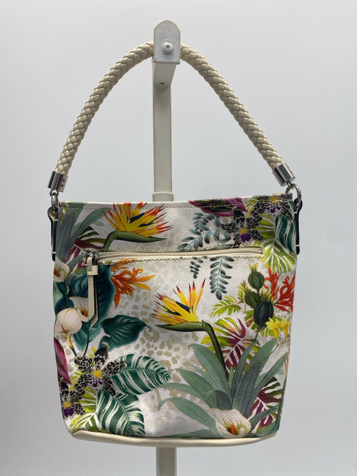 Dana Buchman Beige Green/Multi Tropical Handbag