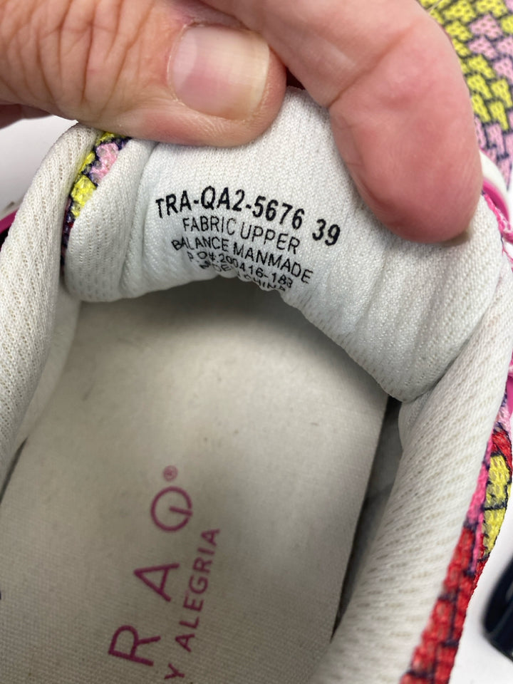 Alegria  Size 39 Pink Multi-Color Lace-up Sneakers