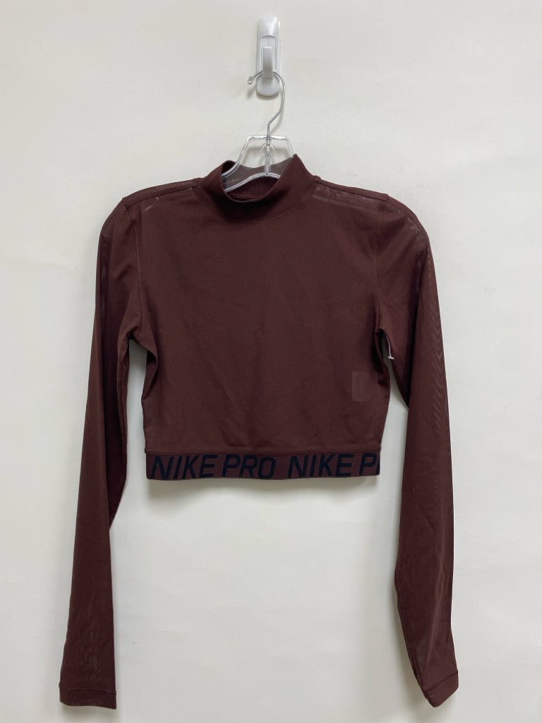 Nike Size S Brown Long Sleeve Sheer Athletic Top