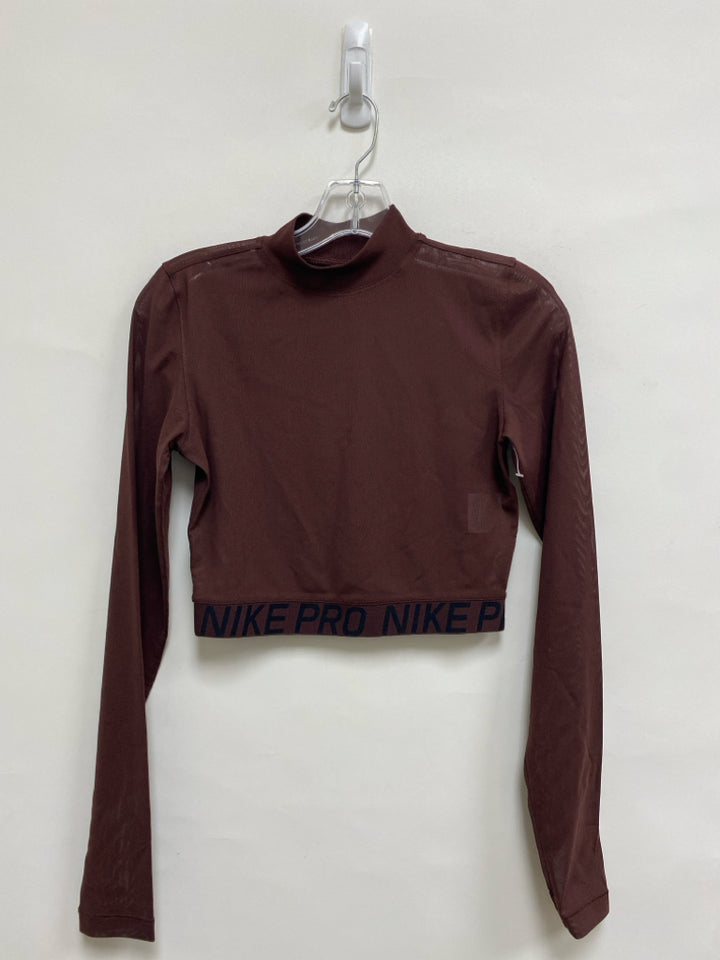 Nike Size S Brown Long Sleeve Sheer Athletic Top