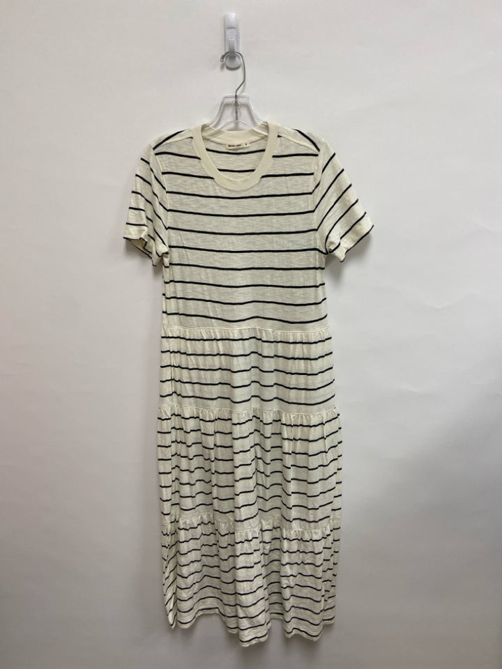 Marine Layer Size M Cream Black Striped Ladies Dress