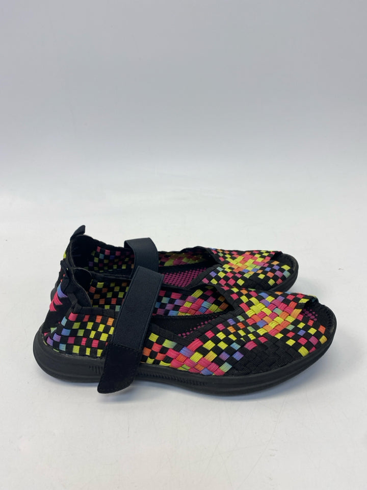 Croft/Barrow  Size 7.5 Black Multi-Color Woven Flats