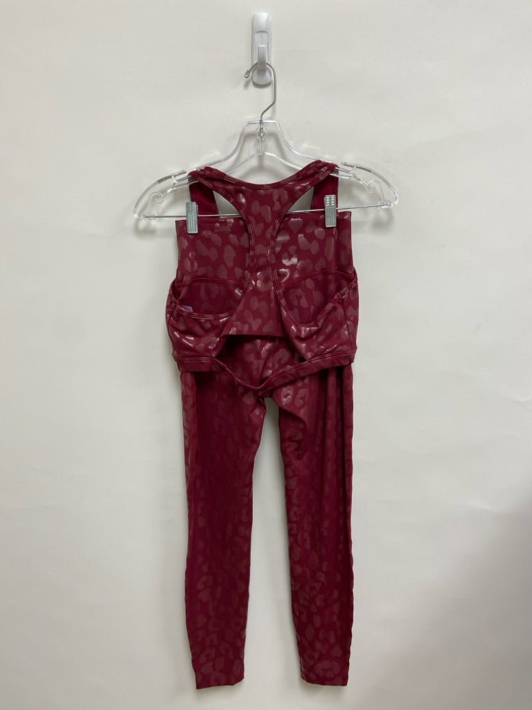 Size L Cranberry Animal Print Athletic 2pc