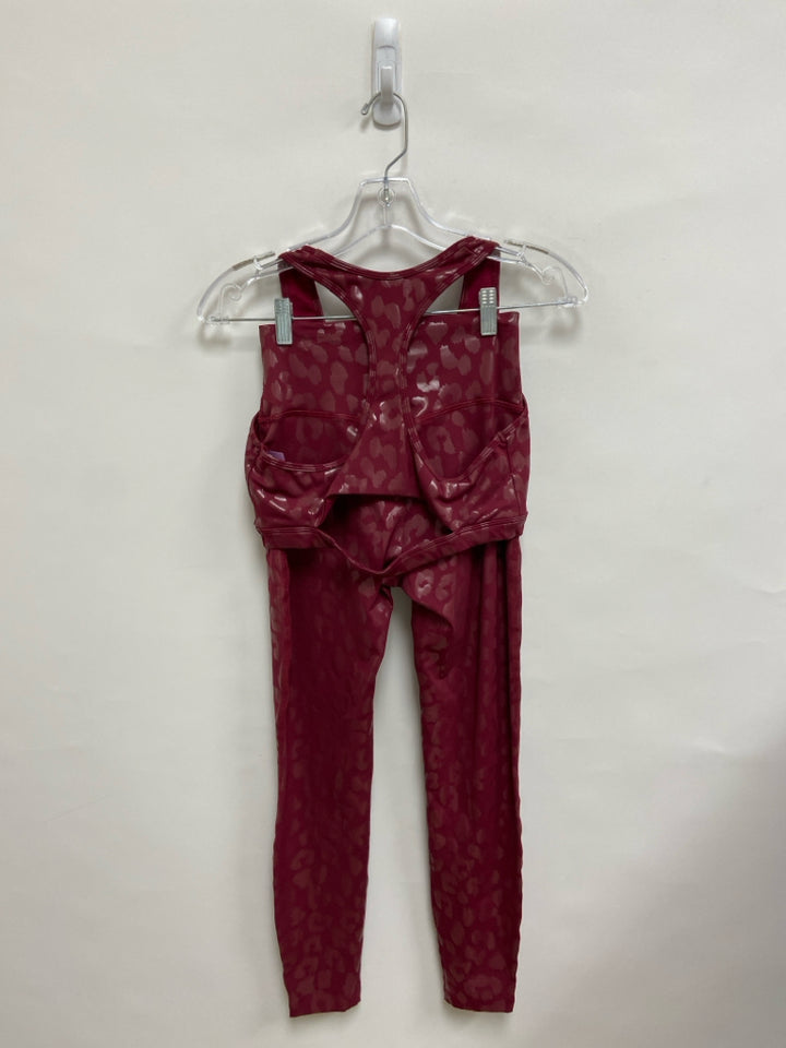 Size L Cranberry Animal Print Athletic 2pc