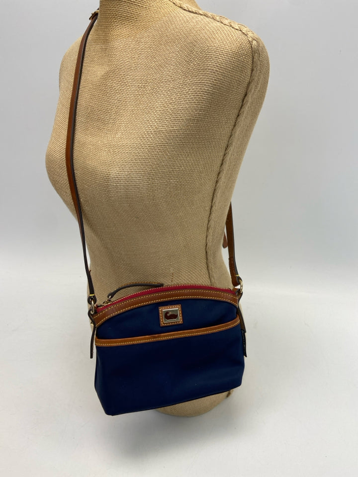 Dooney &amp; Bourke Navy Brown Nylon Crossbody