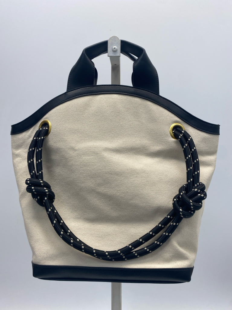 FREE ASSEMBLY Cream/Black Canvas Tote Bag