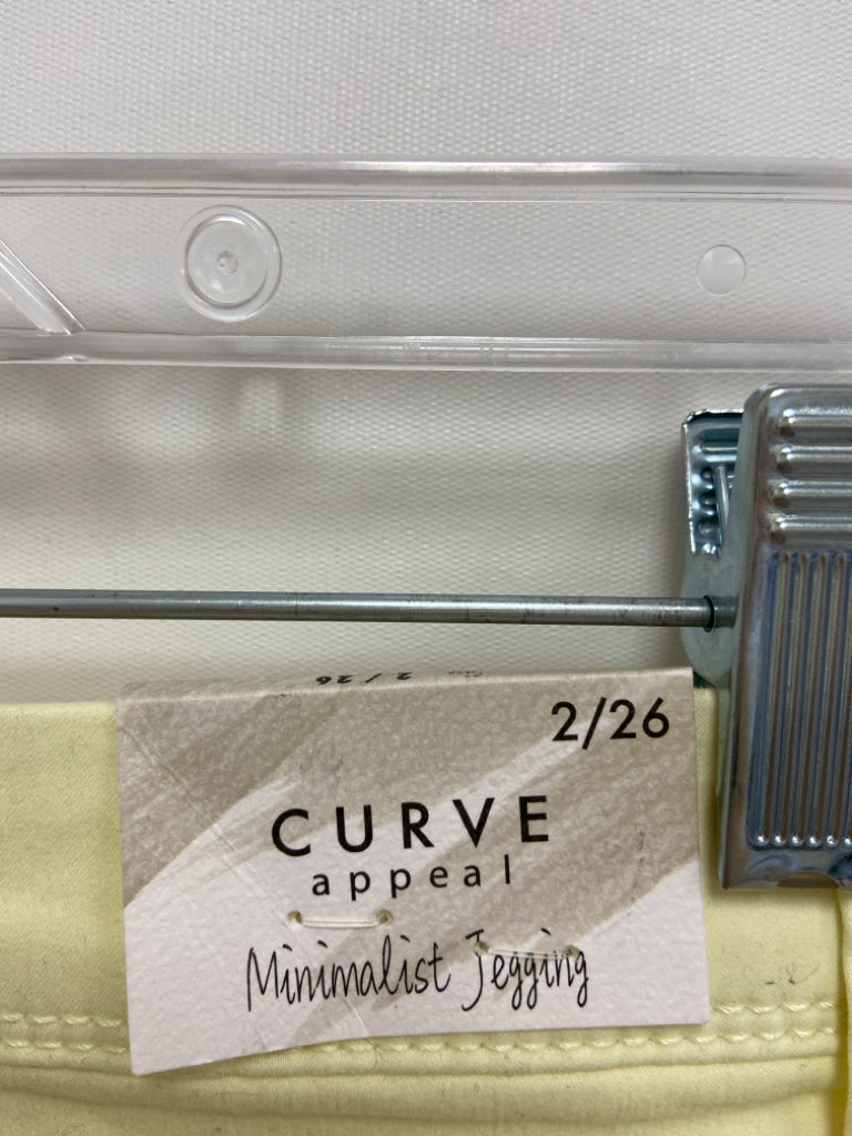NWT Curve Appeal Size 2 Pale Yellow Ladies Jeans
