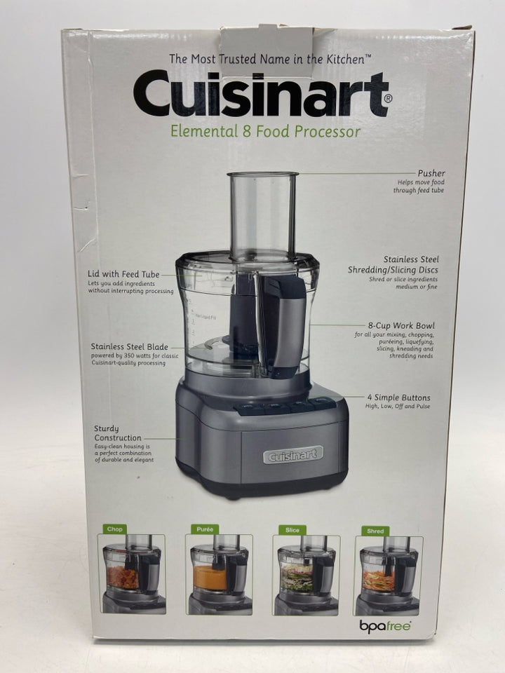 NEW/BOX Cuisinart Silver Clear Food Processor