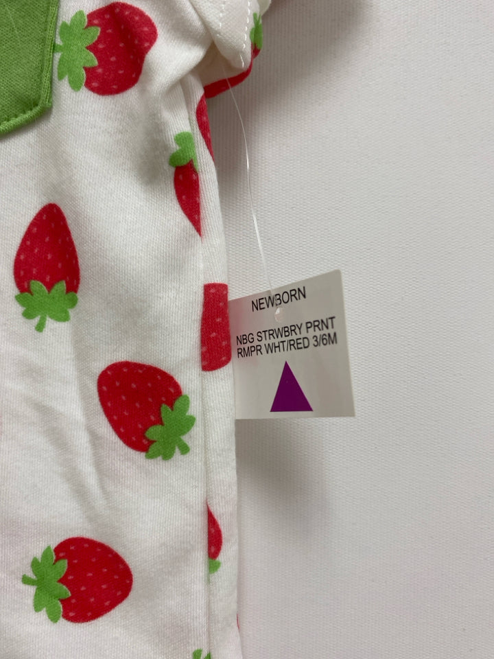 NWT SIZE 3-6M White Red/Green Strawberry Girl&