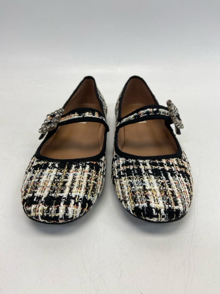 Bibi Lou  Size 38 Black Multi-Color Plaid Flats