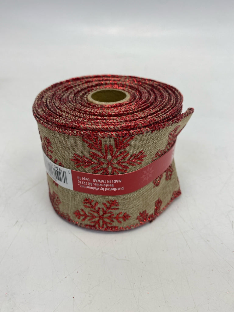NEW Natural Red Snowflakes Christmas