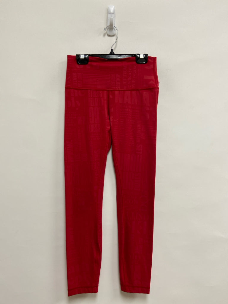 Lululemon Size 6 Red Print Athletic Leggings