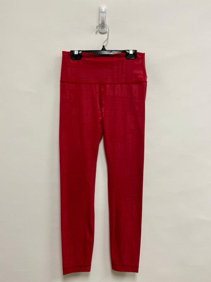 Lululemon Size 6 Red Print Athletic Leggings