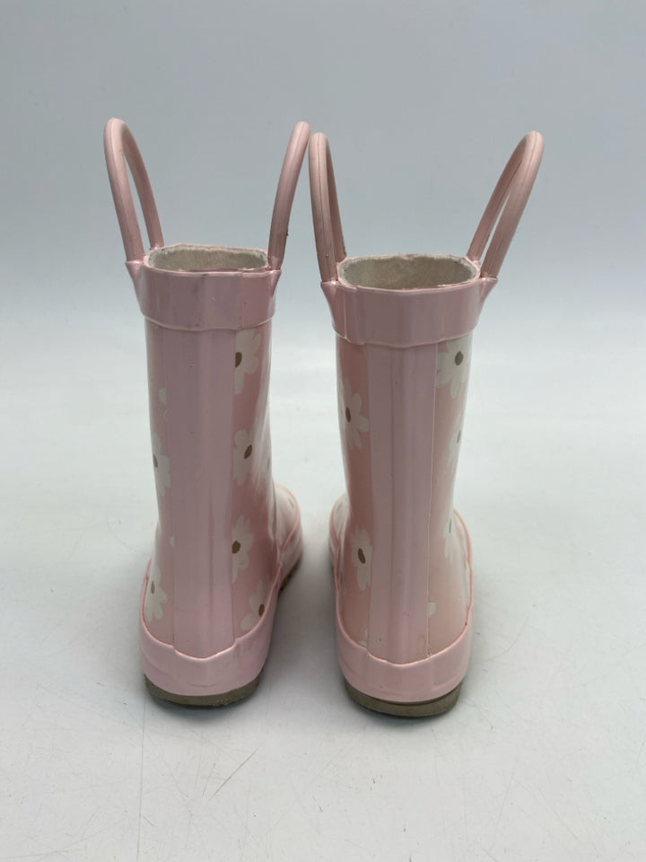 SIZE 5 Pink White/Brown Flowers Rubber Girl&