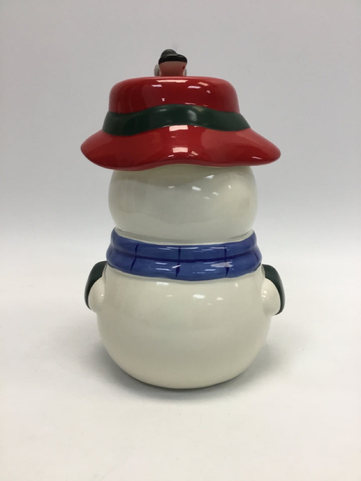 Pfaltzgraff White/Blue Red/Green Snowman Christmas
