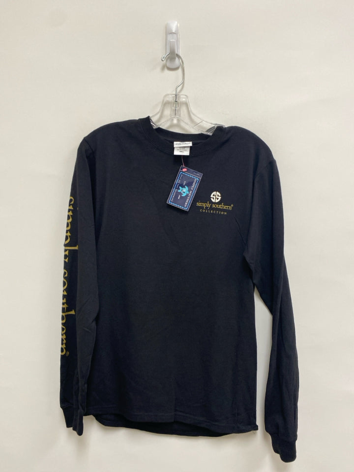 NWT Simply Southern Size S Black Gold/Pink Words Ladies Top