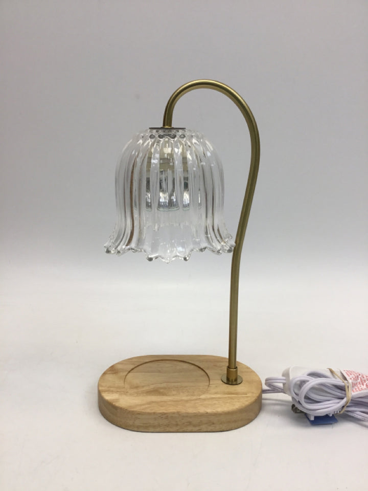 Clear Natural Wood/Glass Candleholder(s)