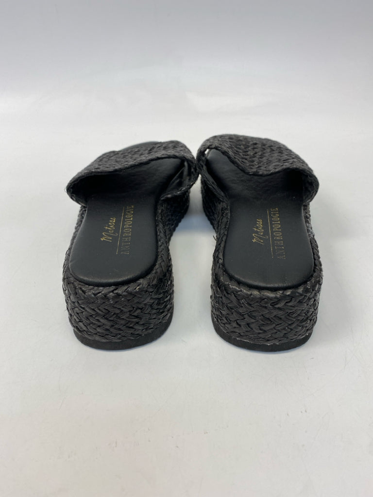 Anthropologie  Size 8 Black Woven Sandals