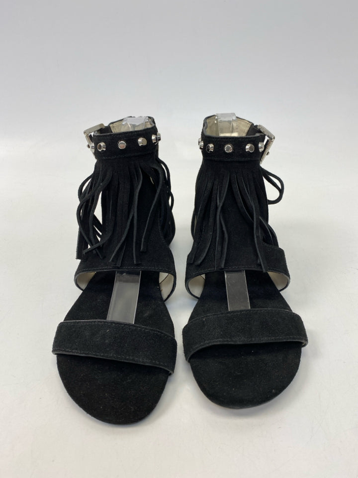 Michael Kors  Size 7.5 Black Studded Fringe Sandals