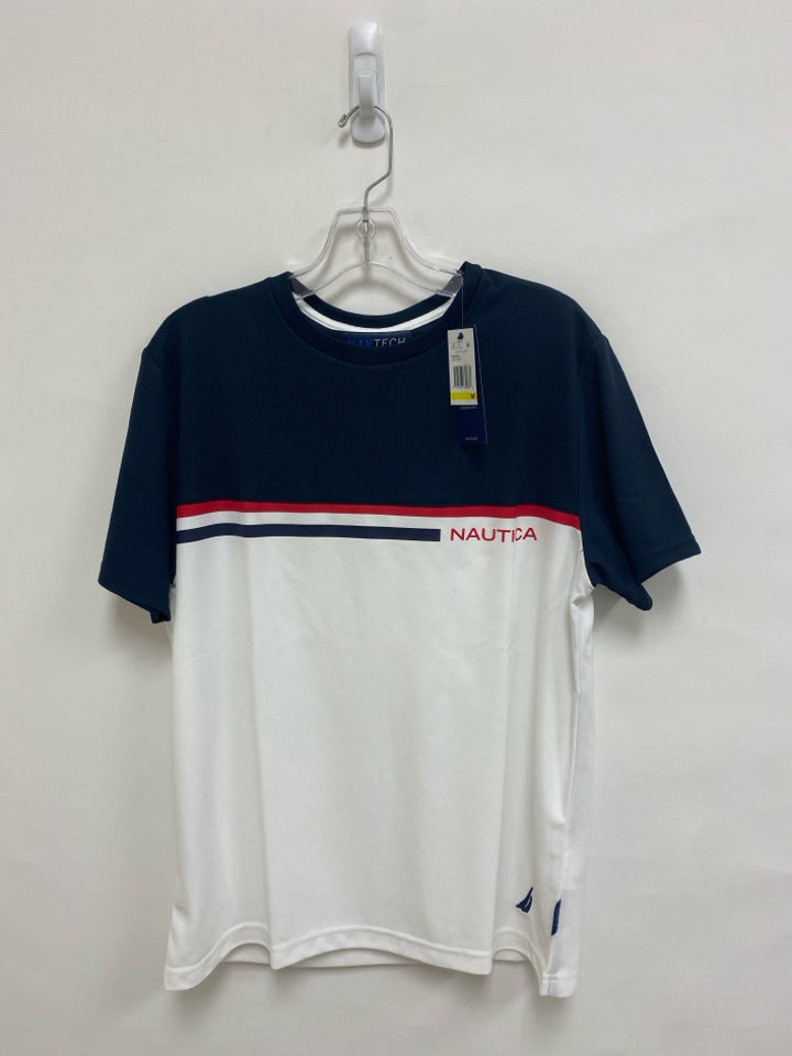 NWT Nautica Size M Dark Navy Red/White Men&