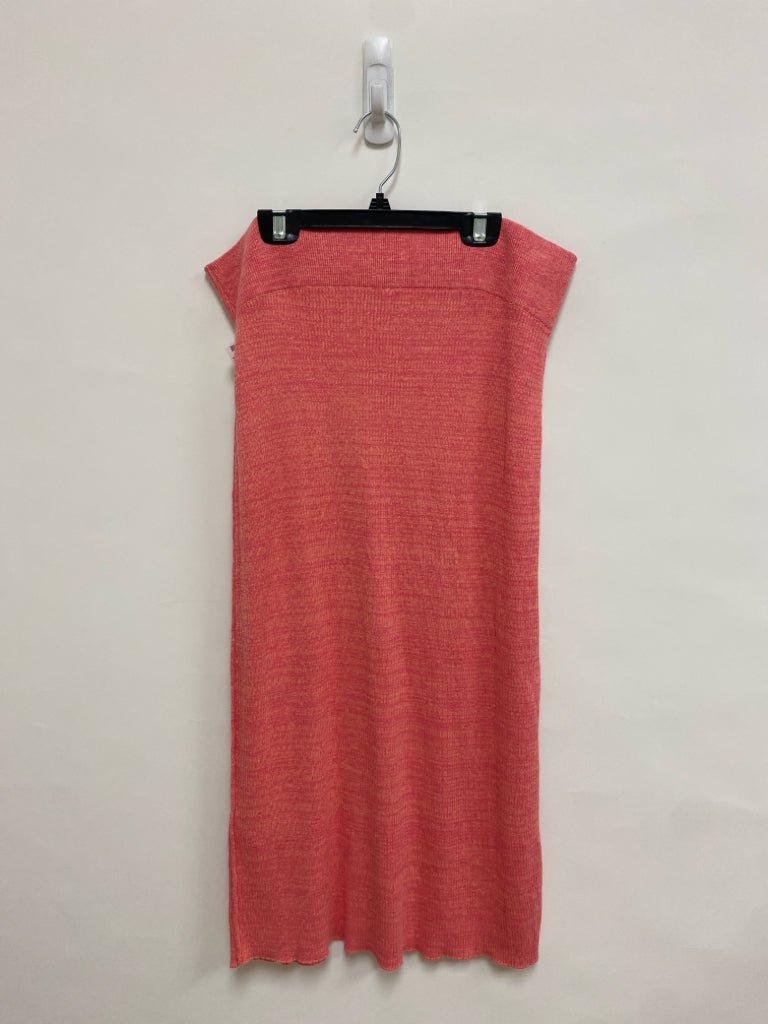 Free People Size L Coral Pink Mottled Maxi Knit Ladies Skirt