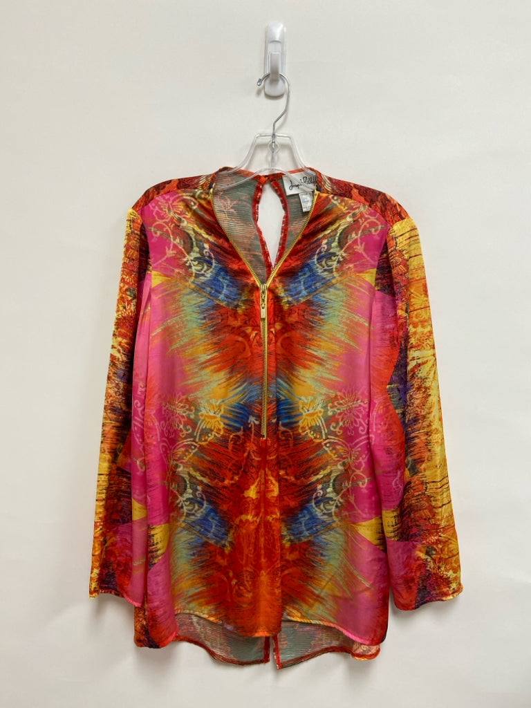 joseph ribkoff Size 10 Red/Gold Pink/Multi Assorted Print Ladies Top
