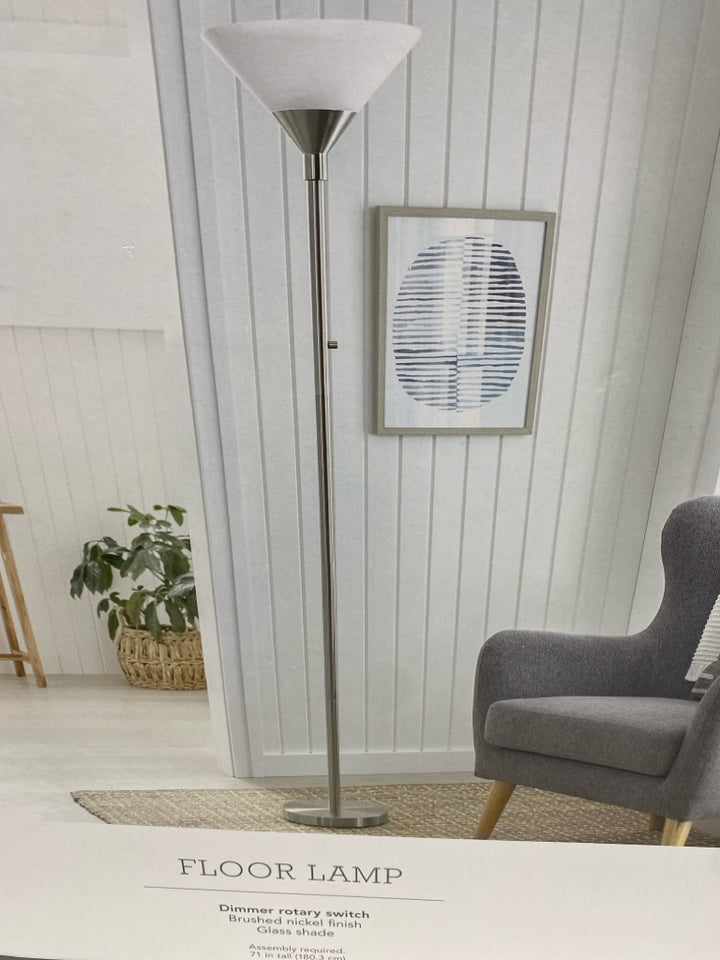 NEW/BOX Threshold Silver White Lamp