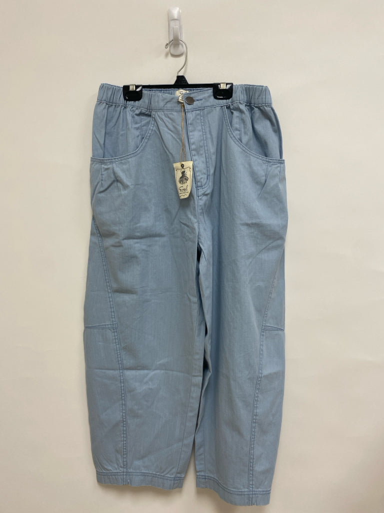 NWT Easel Size L Light Blue Cotton Ladies Pants