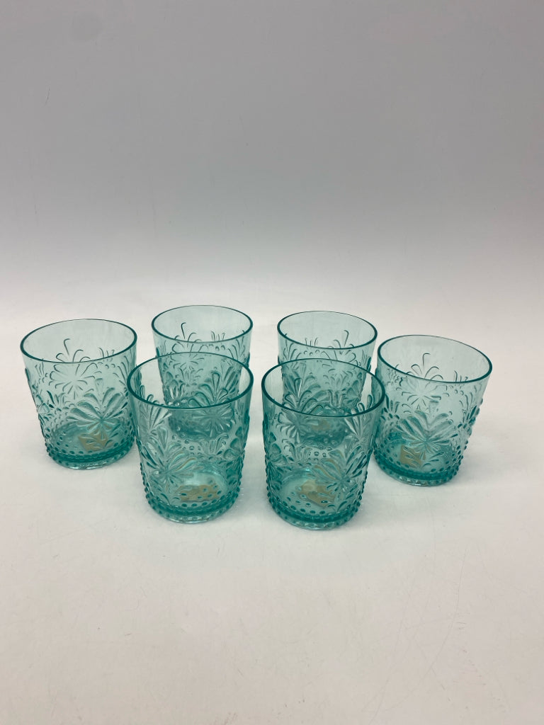 Pioneer Woman Teal Green Plastic Glassware