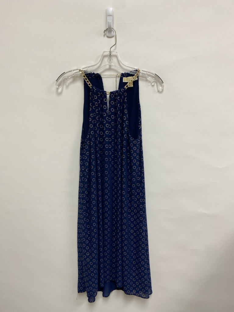 Michael Kors Size S Navy Gold Circles Halter Ladies Dress