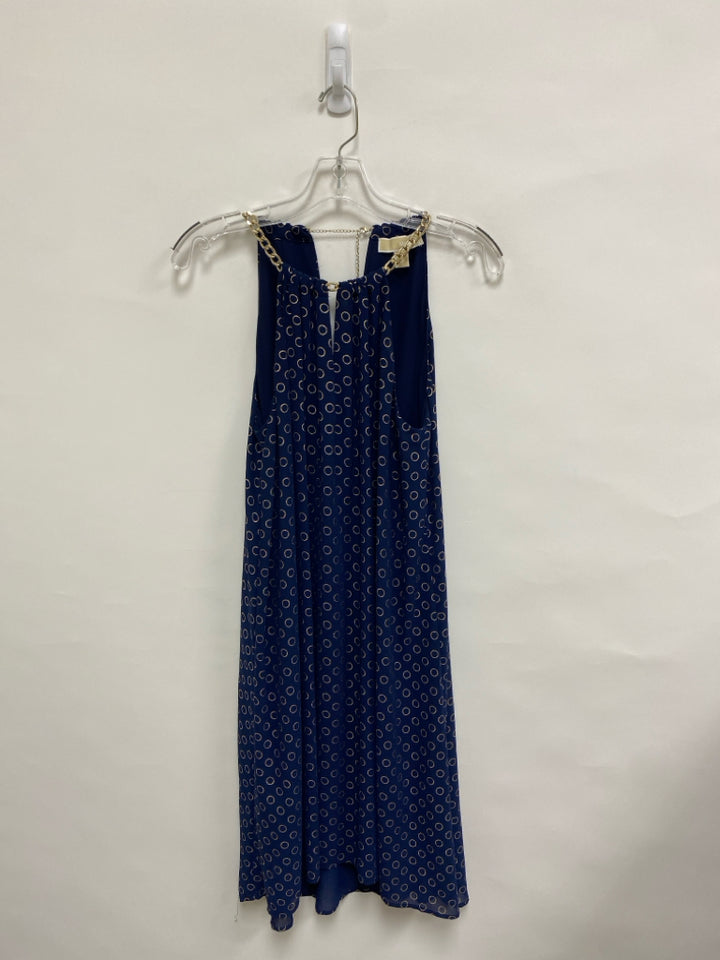 Michael Kors Size S Navy Gold Circles Halter Ladies Dress