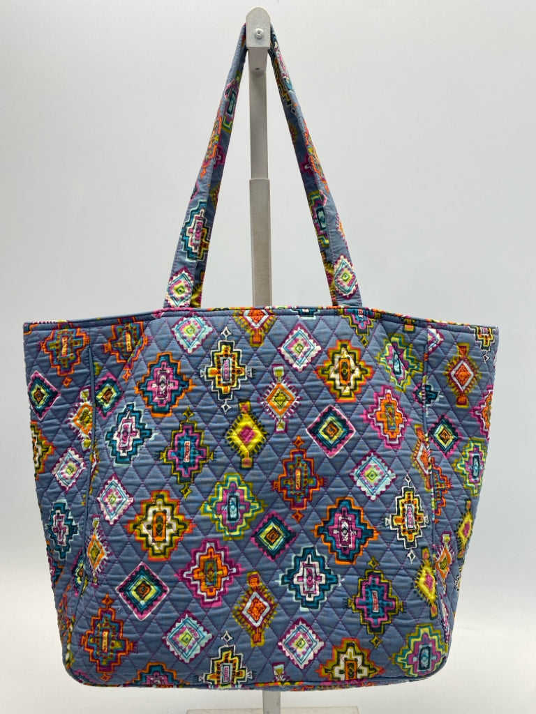 Vera Bradley Gray Multi-Color Print Quilted Tote Bag