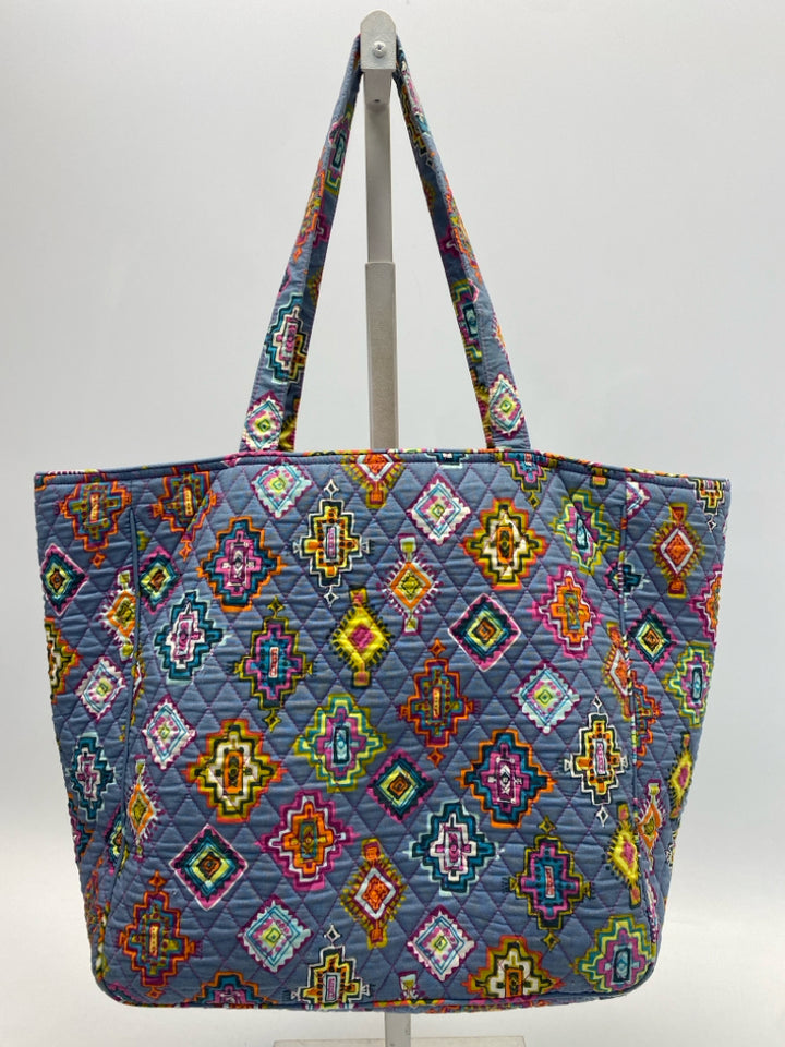 Vera Bradley Gray Multi-Color Print Quilted Tote Bag