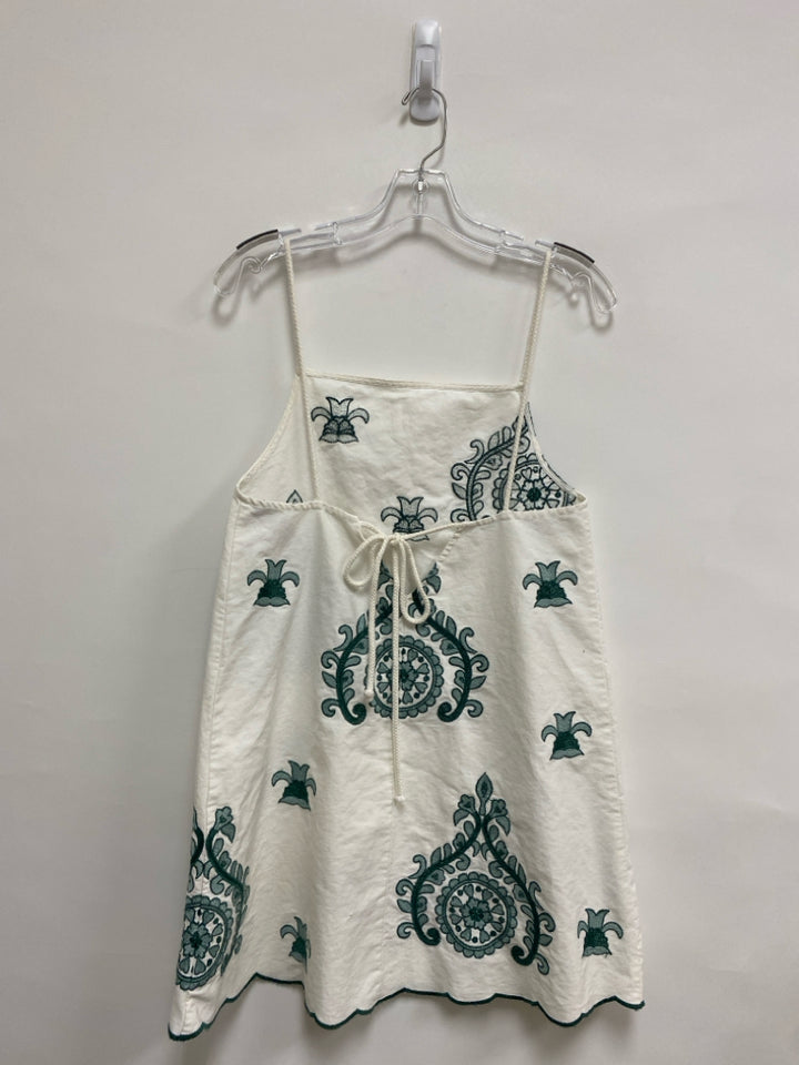Zara Size S White Green Paisley Sleeveless Ladies Dress