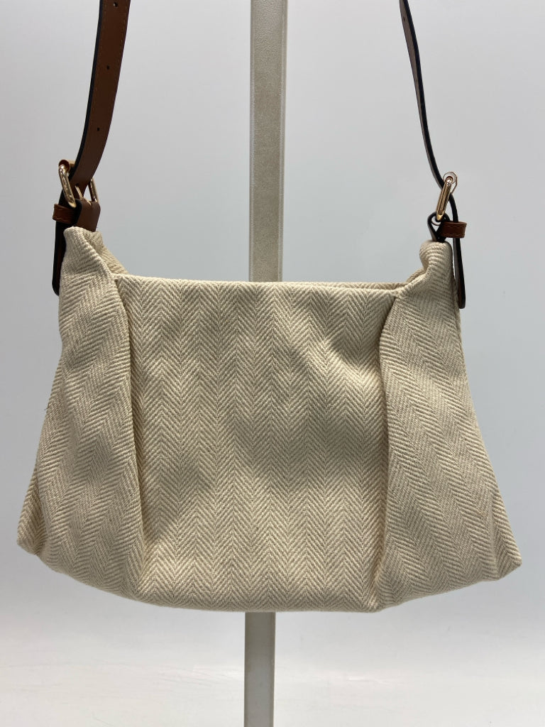 Simply Noelle Beige Herringbone Fabric Handbag