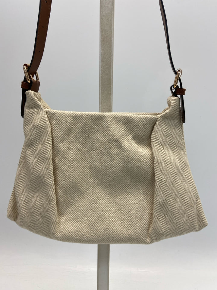 Simply Noelle Beige Herringbone Fabric Handbag