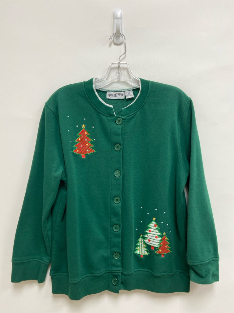 Size MP Green/White Christmas Petite Top