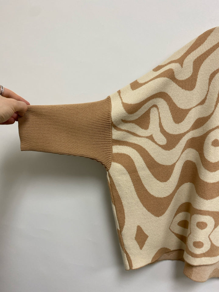 Kerisma Size OSFA Camel Cream Abstract Ladies Sweater