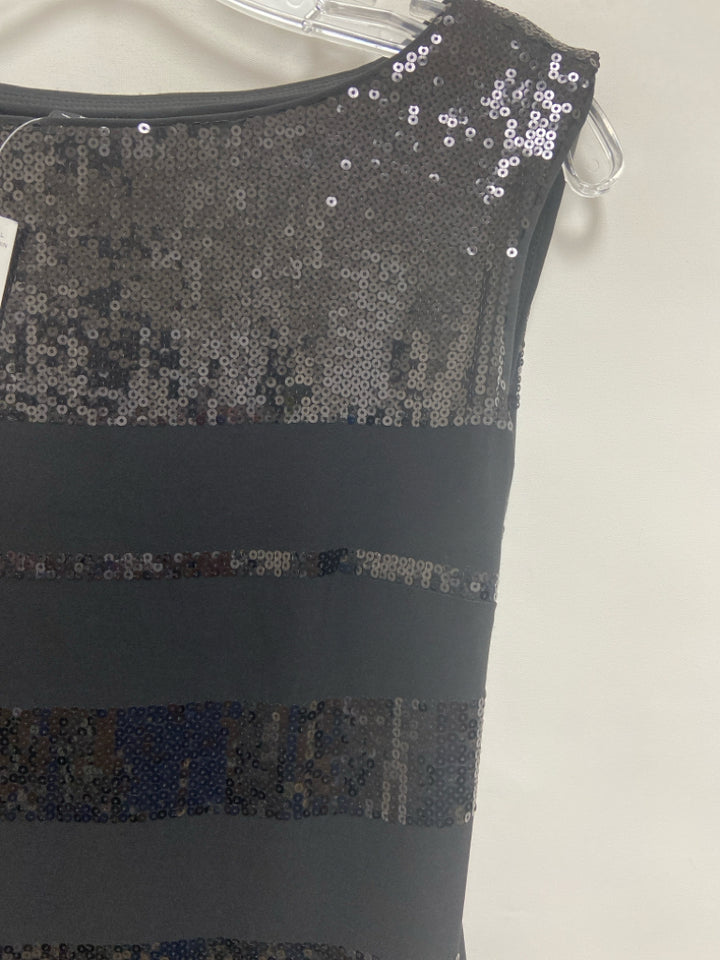 NWT Wht House/Blk Mkt Size XS Black Sequins Sleeveless Ladies Dress
