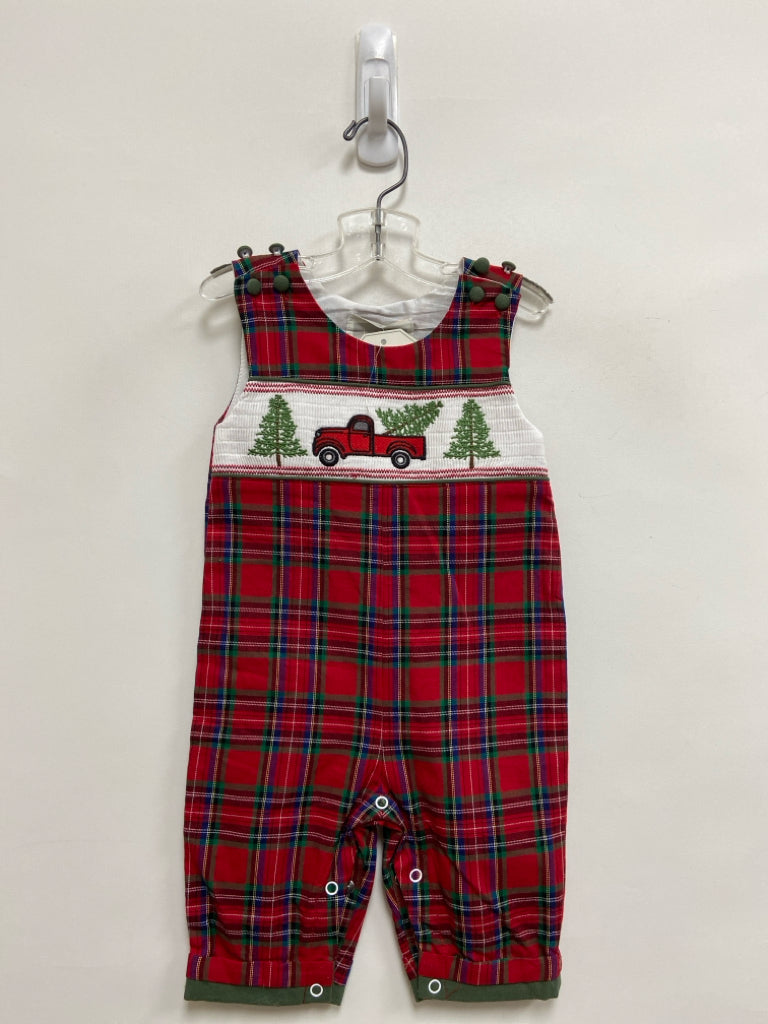 NWT SIZE 3-6M Red/Green Navy Plaid Boy&