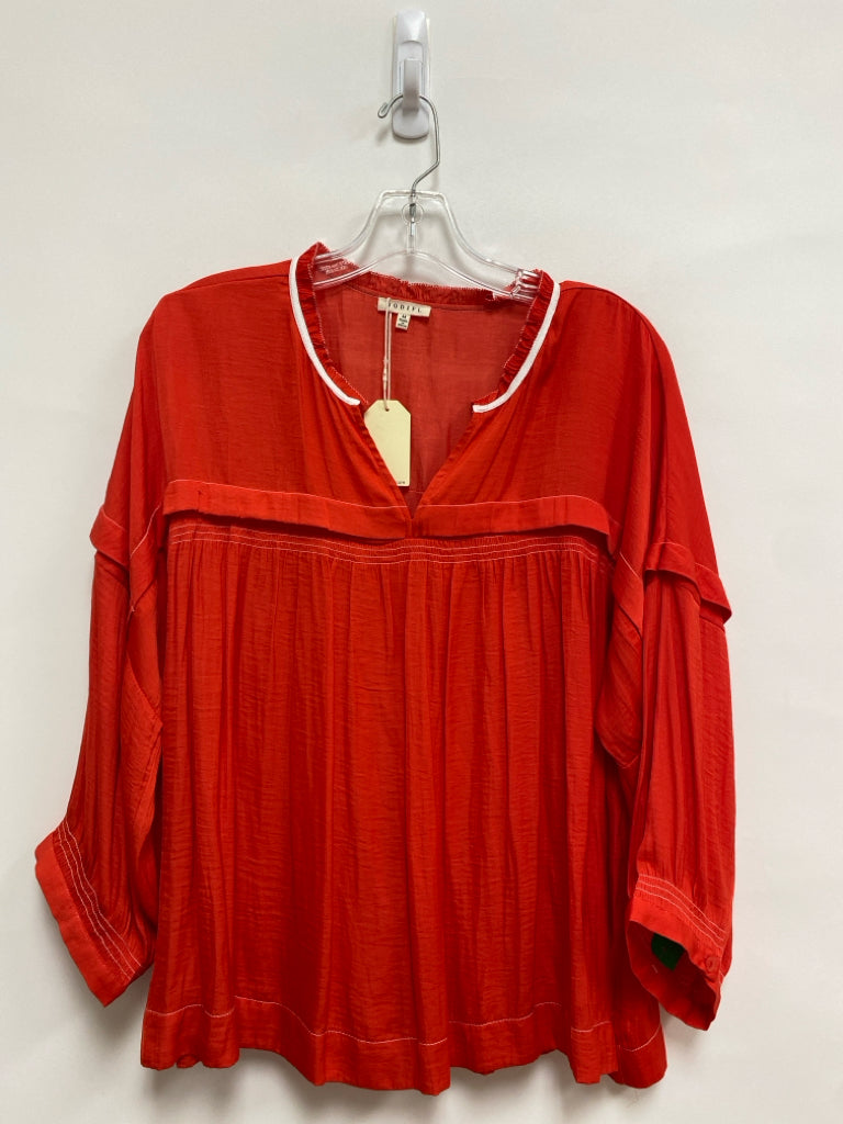 NWT Jodifl Size M Red White Trimmed Ladies Top