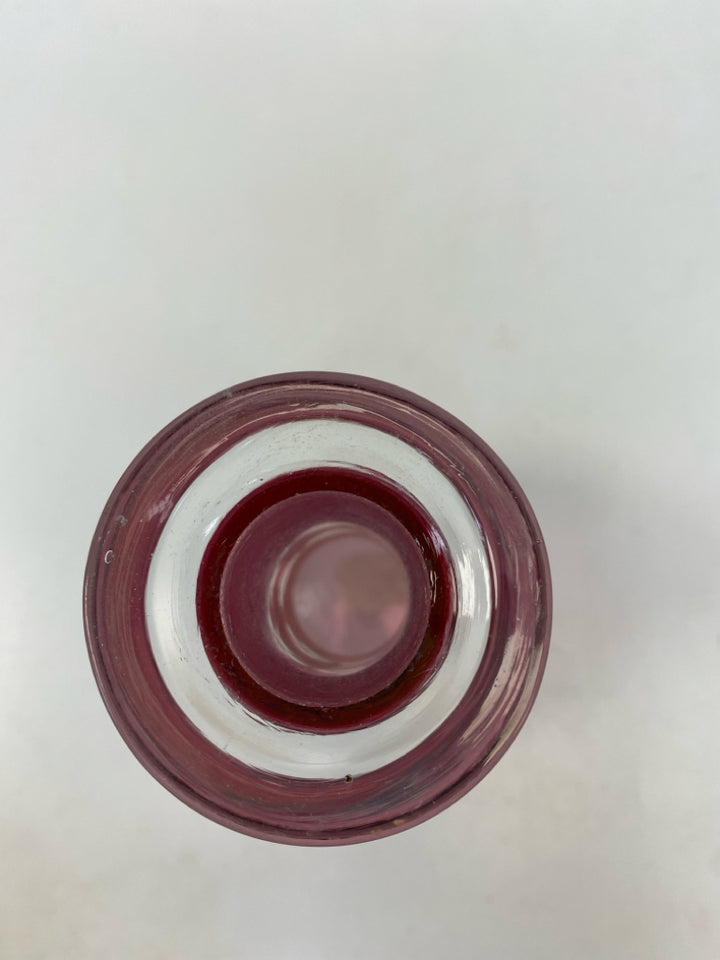Cranberry Speckles Glass Decanter