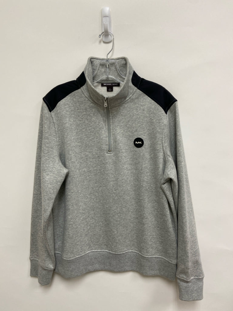 Michael Kors Size L Black Gray Color Block Quarter Zip Men&