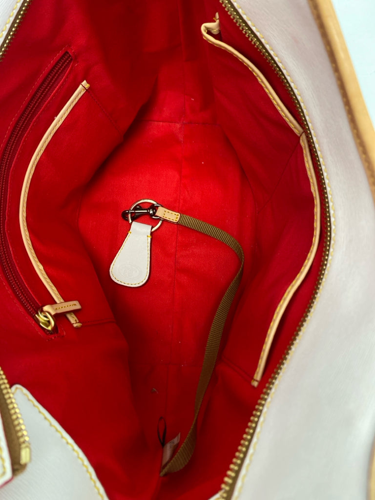 Dooney &amp; Bourke White Tan Tassel(es) Handbag