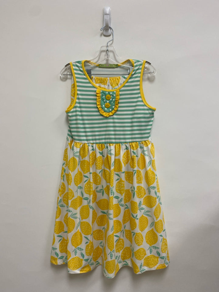 Millie Loves Lily SIZE 12 Aqua/Wht Yellow Sleeveless Girl&
